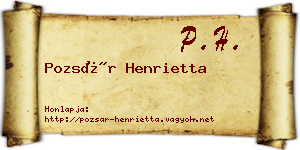 Pozsár Henrietta névjegykártya