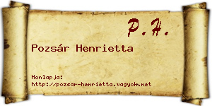 Pozsár Henrietta névjegykártya